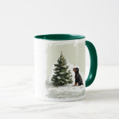 Frohe Weihnachten Rottweiler Dog Weihnachtsbaum Tasse (VorderseiteRechts)
