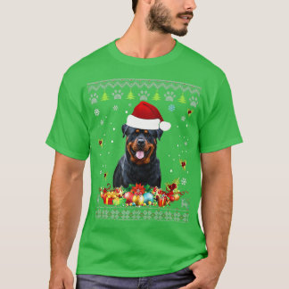 Frohe Weihnachten Rottweiler Hund Ugly Sweater San T-Shirt
