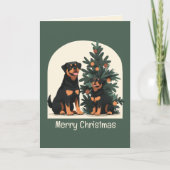 Frohe Weihnachten Rottweiler Hunde (Vorderseite)