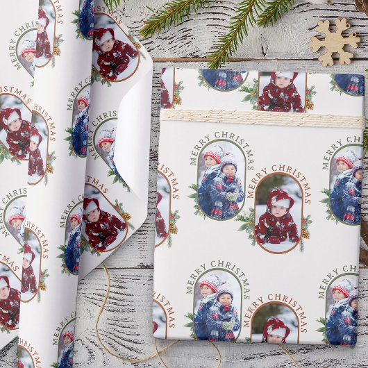 Frohe Weihnachten Rounded Lozenge 2 Foto Geschenkpapier