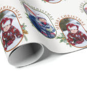Frohe Weihnachten Rounded Lozenge 2 Foto Geschenkpapier (Rolleneckpunkt)