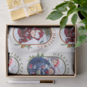 Frohe Weihnachten Rounded Lozenge 2 Foto Muster Seidenpapier (Geschenk)