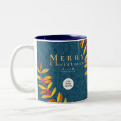 Frohe Weihnachten Royal Blue Business Tasse (Links)