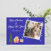 Frohe Weihnachten Royal Blue Family Foto (Stehend Vorderseite)