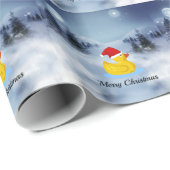 Frohe Weihnachten Rubby Ducker Niedlich Snowing Geschenkpapier (Rolleneckpunkt)