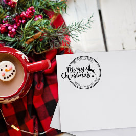 Frohe Weihnachten, Rücksendeadresse für die Famili Gummistempel