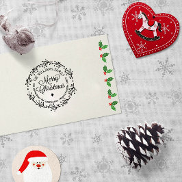 Frohe Weihnachten, Rücksendeadresse für die Famili Gummistempel