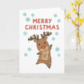 Frohe Weihnachten Rudolph Red Nose Reindeer Snow Karte (Gelbe Blume)