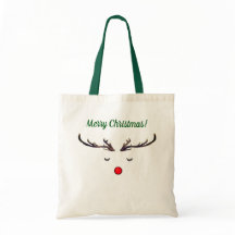 Frohe Weihnachten Rudolph Tote Bag