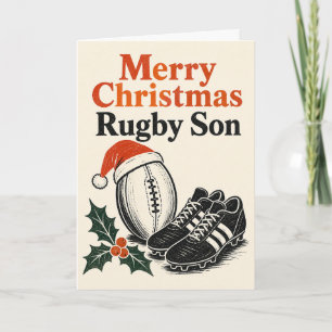 Frohe Weihnachten Rugby Sohn Karte