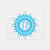 Frohe Weihnachten rund Schneeflocken Winter weiß Fleecedecke (Vorderseite (Horizontal))