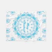 Frohe Weihnachten rund Schneeflocken Winter weiß Fleecedecke (Vorderseite (Horizontal))