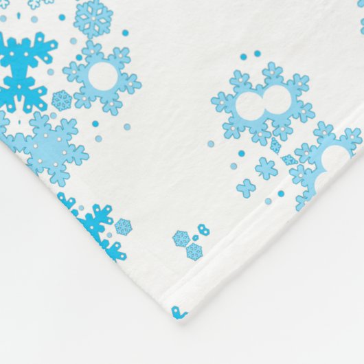 Frohe Weihnachten rund Schneeflocken Winter weiß Fleecedecke (Ecke)