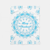 Frohe Weihnachten rund Schneeflocken Winter weiß Fleecedecke (Vorderseite)