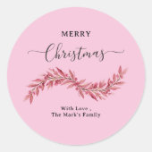 Frohe Weihnachten Rund Sticker (Vorderseite)