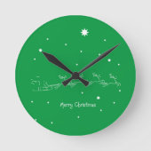 Frohe Weihnachten Runde Wanduhr (Vorderseite)