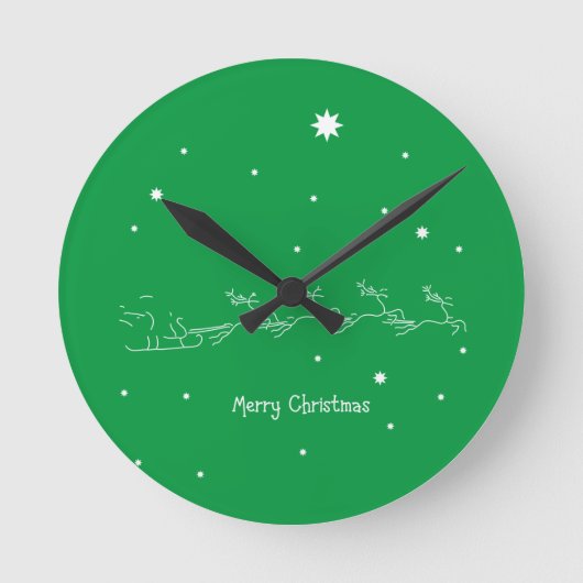 Frohe Weihnachten Runde Wanduhr (Vorderseite)