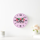 Frohe Weihnachten Runde Wanduhr (Zuhause)