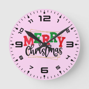 Frohe Weihnachten Runde Wanduhr