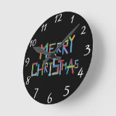 Frohe Weihnachten Runde Wanduhr (Winkel)