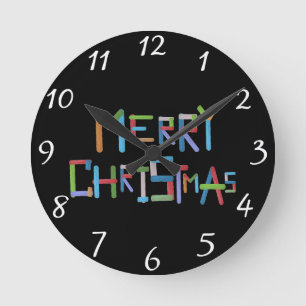 Frohe Weihnachten Runde Wanduhr