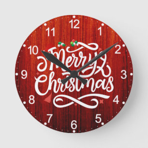 Frohe Weihnachten Runde Wanduhr