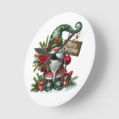 Frohe Weihnachten Runde Wanduhr (Winkel)