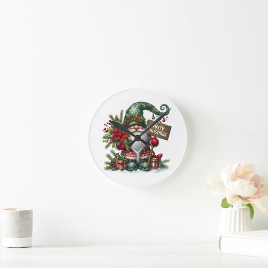 Frohe Weihnachten Runde Wanduhr (Zuhause)