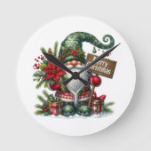 Frohe Weihnachten Runde Wanduhr (Vorderseite)