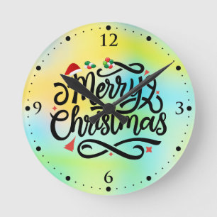 Frohe Weihnachten Runde Wanduhr