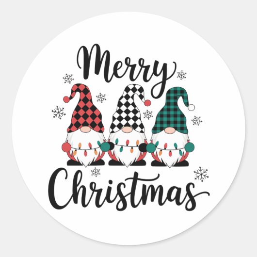 Frohe Weihnachten Runder Aufkleber (Vorderseite)