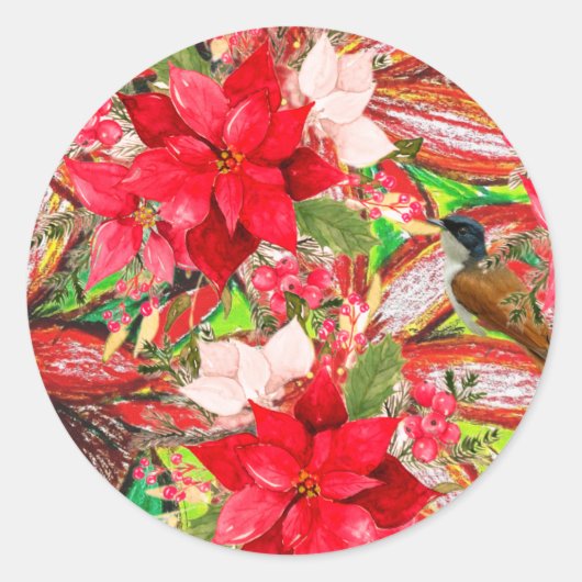 Frohe Weihnachten! Runder Aufkleber (Vorderseite)