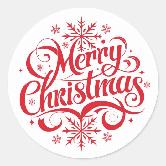 Frohe Weihnachten Runder Aufkleber (Vorderseite)