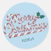 Frohe Weihnachten Runder Aufkleber (Vorderseite)