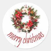 Frohe Weihnachten Runder Aufkleber (Vorderseite)