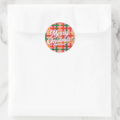 Frohe Weihnachten Runder Aufkleber (Tasche)