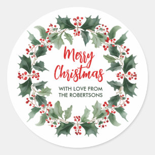 Frohe Weihnachten Runder Aufkleber