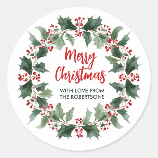 Frohe Weihnachten Runder Aufkleber (Vorderseite)