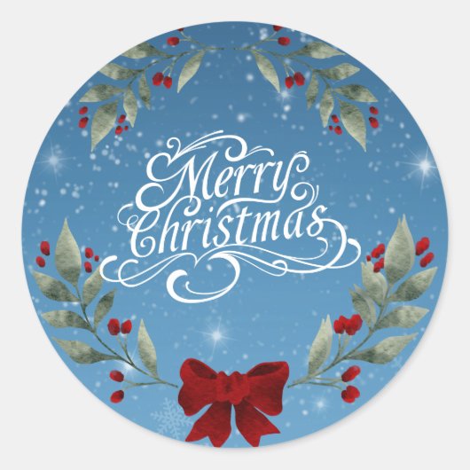 Frohe Weihnachten Runder Aufkleber (Vorderseite)