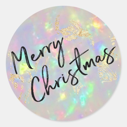 Frohe Weihnachten Runder Aufkleber (Vorderseite)