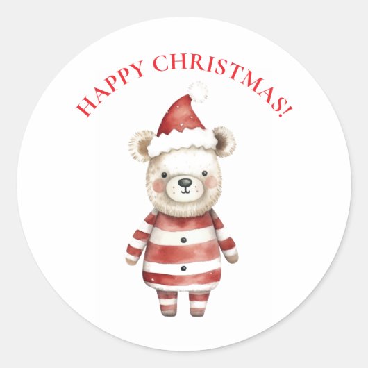 FROHE WEIHNACHTEN  RUNDER AUFKLEBER (Vorderseite)