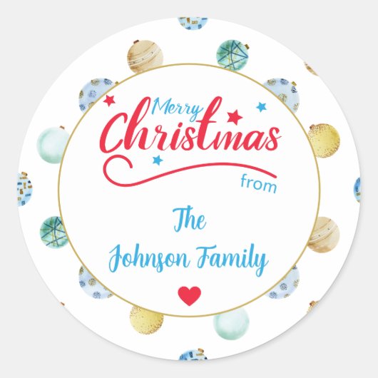 Frohe Weihnachten Runder Aufkleber (Vorderseite)