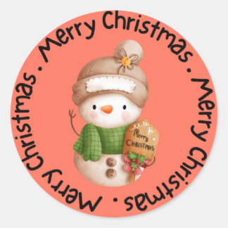 Frohe Weihnachten Runder Aufkleber