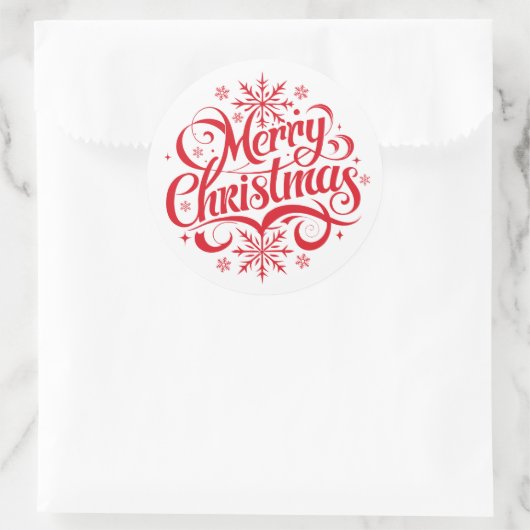 Frohe Weihnachten Runder Aufkleber (Tasche)