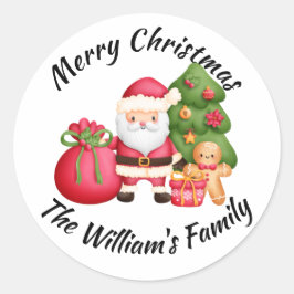 Frohe Weihnachten Runder Aufkleber