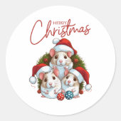 Frohe Weihnachten Runder Aufkleber (Vorderseite)