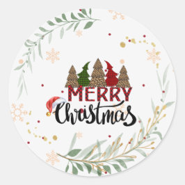 Frohe Weihnachten Runder Aufkleber