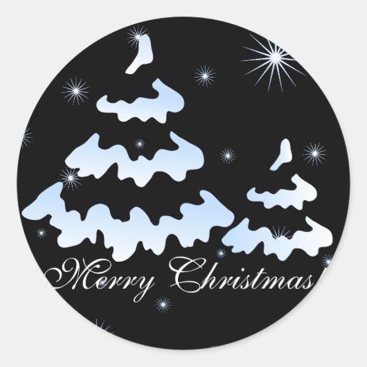 Frohe Weihnachten! Runder Aufkleber (Vorderseite)