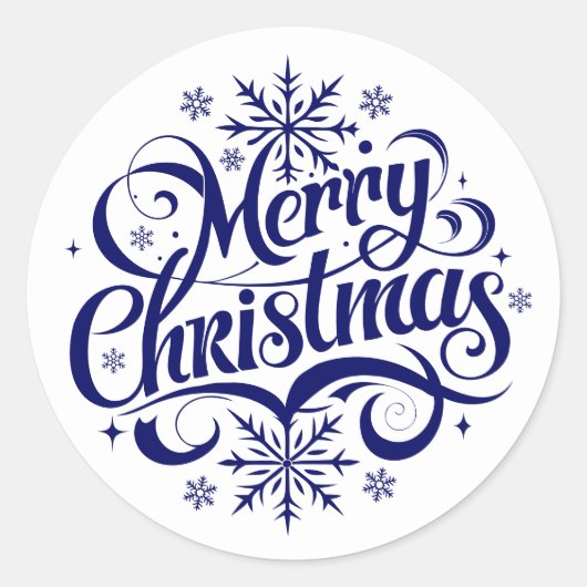 Frohe Weihnachten Runder Aufkleber (Vorderseite)