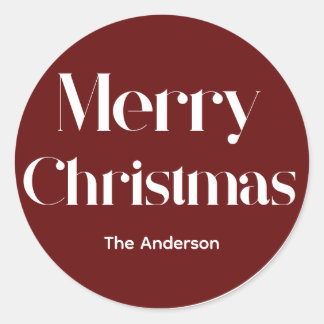 frohe Weihnachten Runder Aufkleber